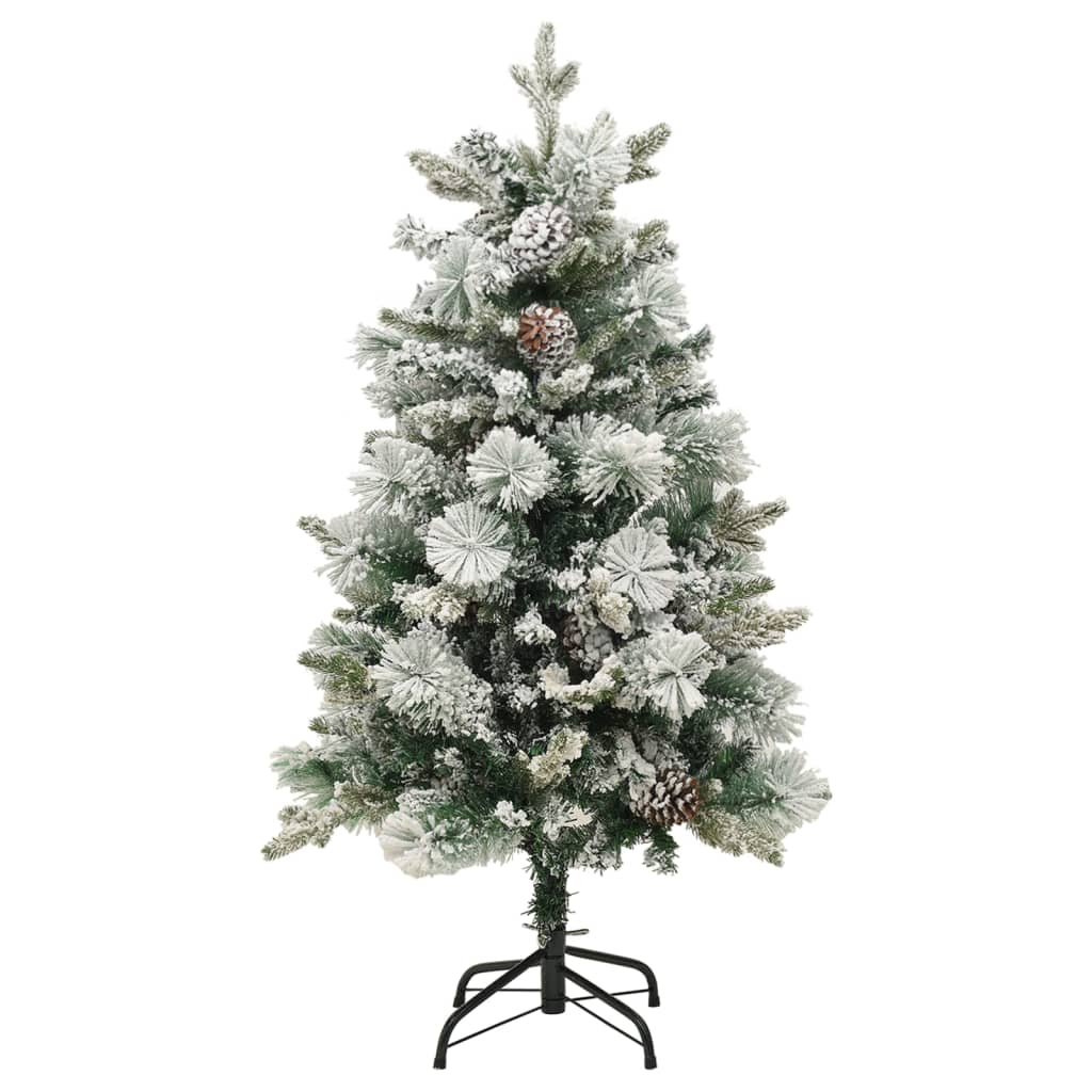 Vidaxl Weihnachtsbaum mit LED- und Kiefernkegeln und Schnee 150 cm PVC und PE