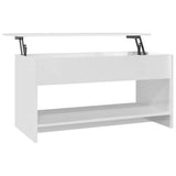 Vidaxl salontafel 102x50x52,5 cm bewerkt hout hoogglans wit