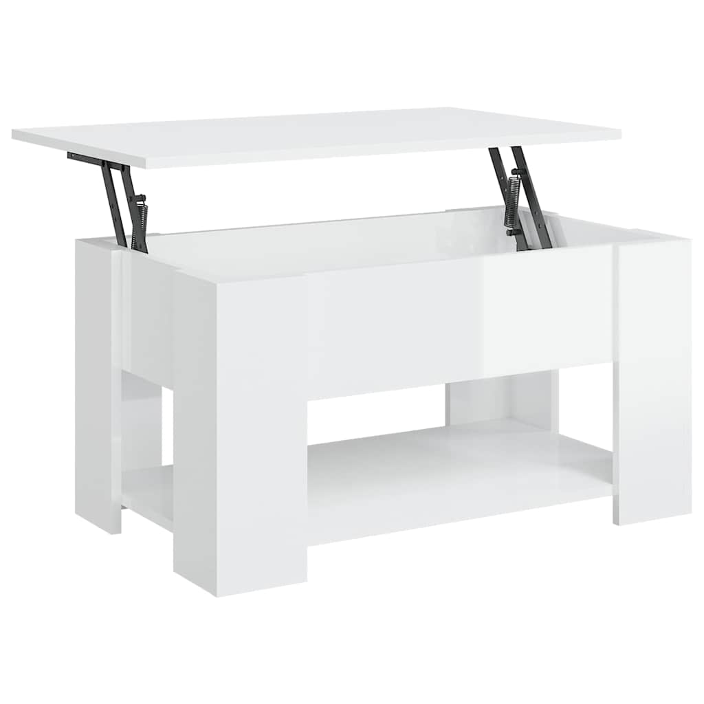 Vidaxl salontafel 79x49x41 cm bewerkt hout hoogglans wit