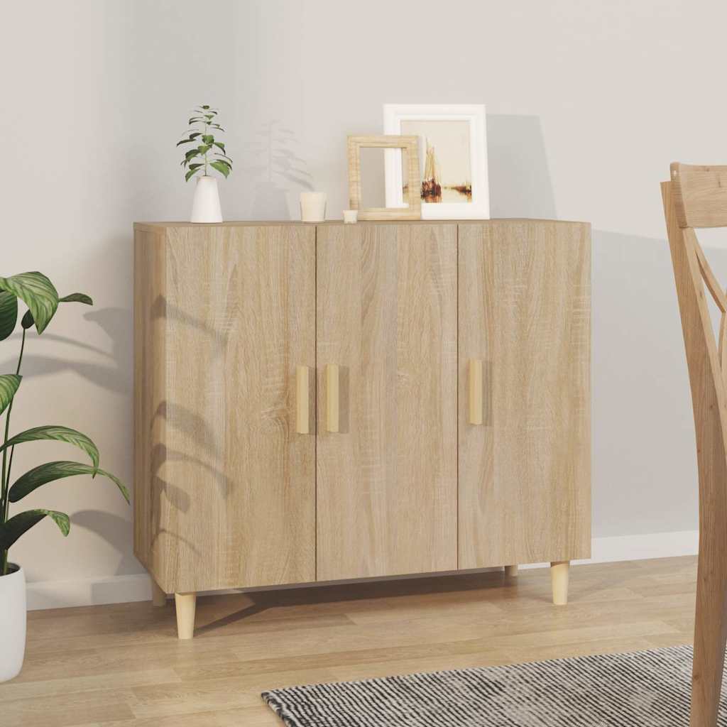 Vidaxl dressoir 90x34x80 cm bewerkt hout sonoma eikenkleurig
