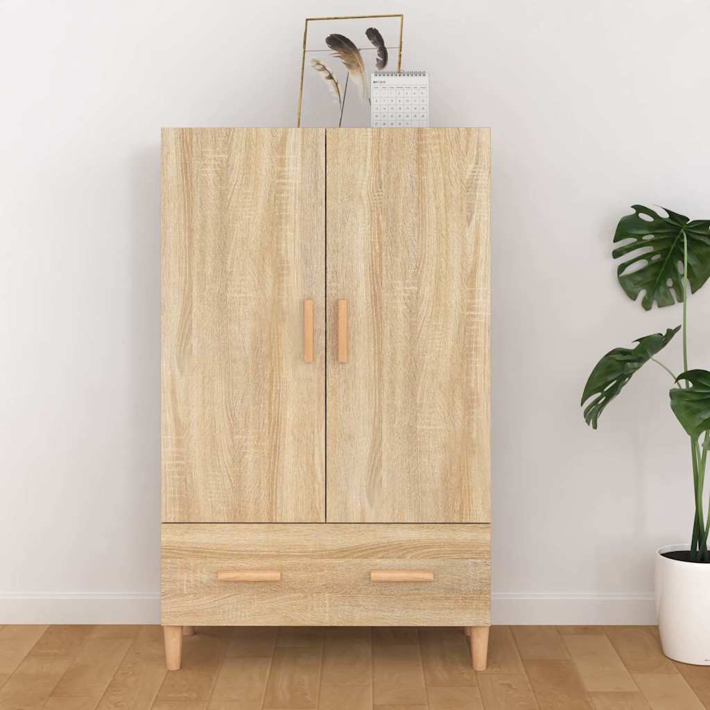 Vidaxl hoge kast 70x31x115 cm bewerkt hout sonoma eikenkleurig