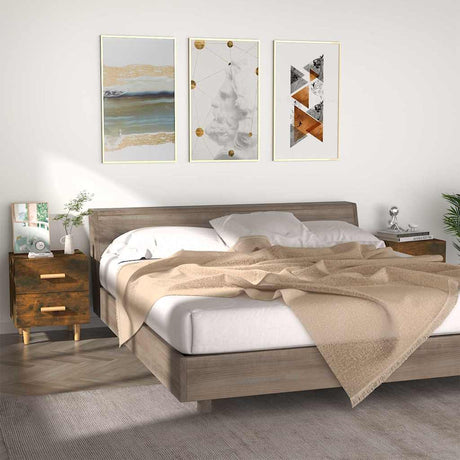 Vidaxl nachtkastjes 2 st 40x35x47,5 cm gerookt eikenkleurig