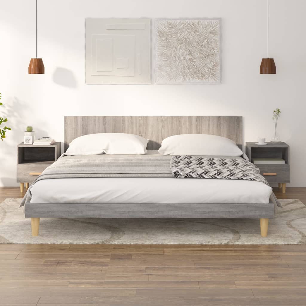 Vidaxl nachtkastjes 2 st 40x35x47 cm grijs sonoma eikenkleurig
