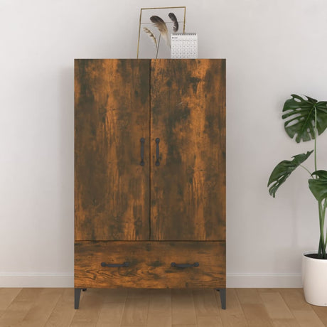 Vidaxl hoge kast 70x31x115 cm bewerkt hout gerookt eikenkleurig