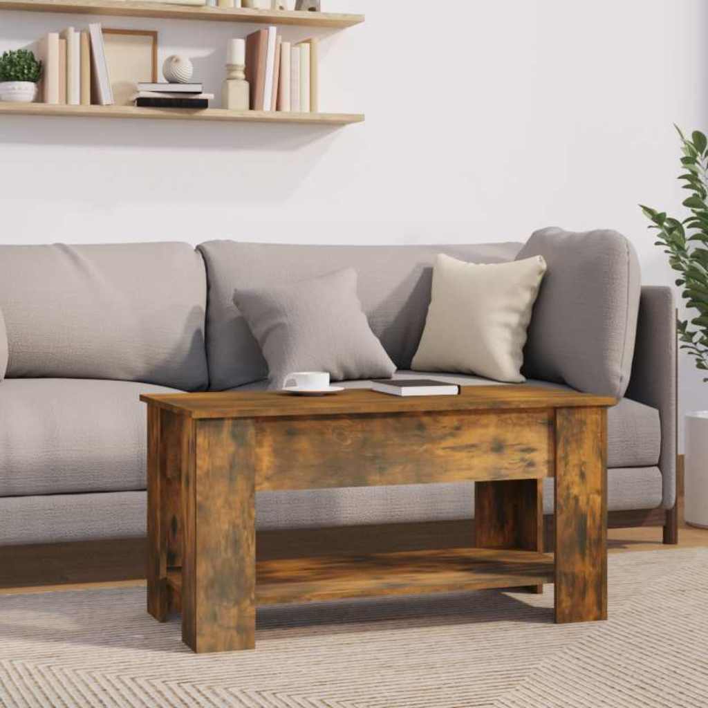 Vidaxl salontafel 101x49x52 cm bewerkt hout gerookt eikenkleurig