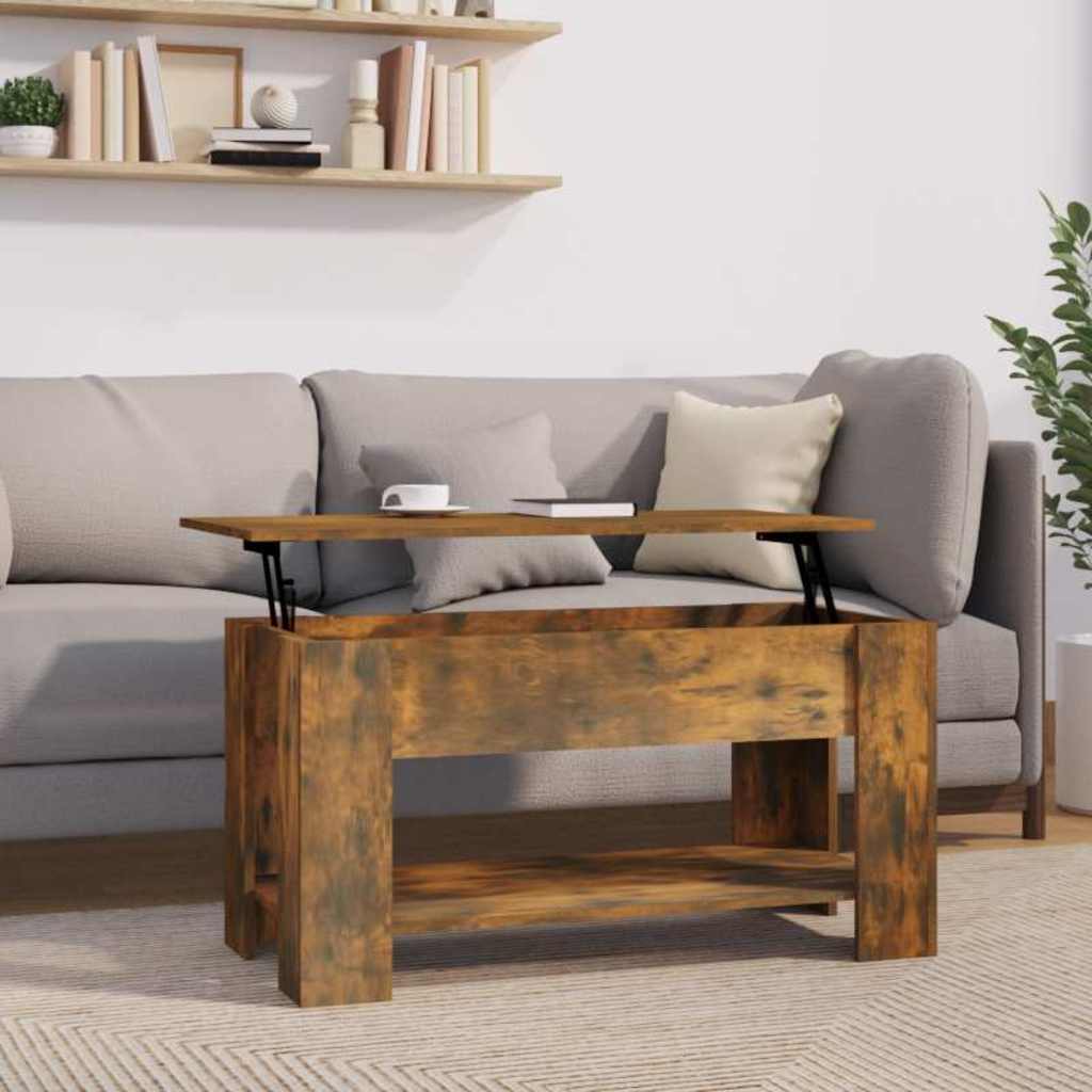 Vidaxl salontafel 101x49x52 cm bewerkt hout gerookt eikenkleurig