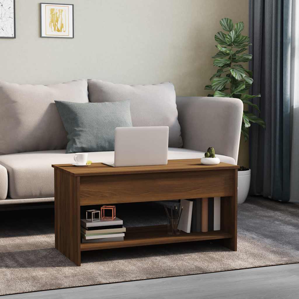 Vidaxl salontafel 102x50x52,5 cm bewerkt hout bruin eikenkleur