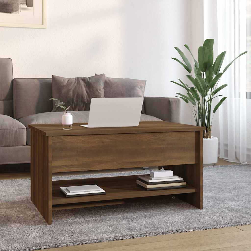 Vidaxl salontafel 80x50x40 cm bewerkt hout bruin eikenkleur