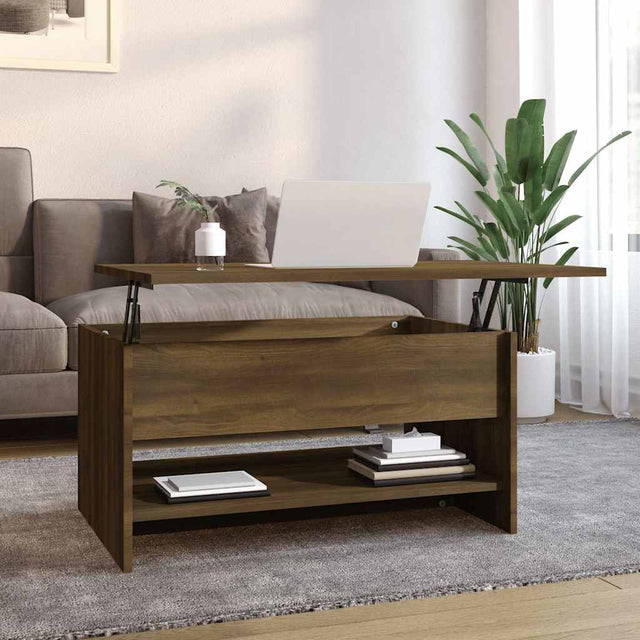 Vidaxl salontafel 80x50x40 cm bewerkt hout bruin eikenkleur