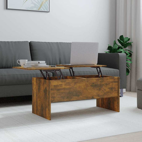 Vidaxl salontafel 102x50,5x46,5 cm bewerkt hout gerookt eikenkleurig