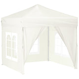 Vidaxl Partytent Foldable with side walls 2x2 m cream -colored