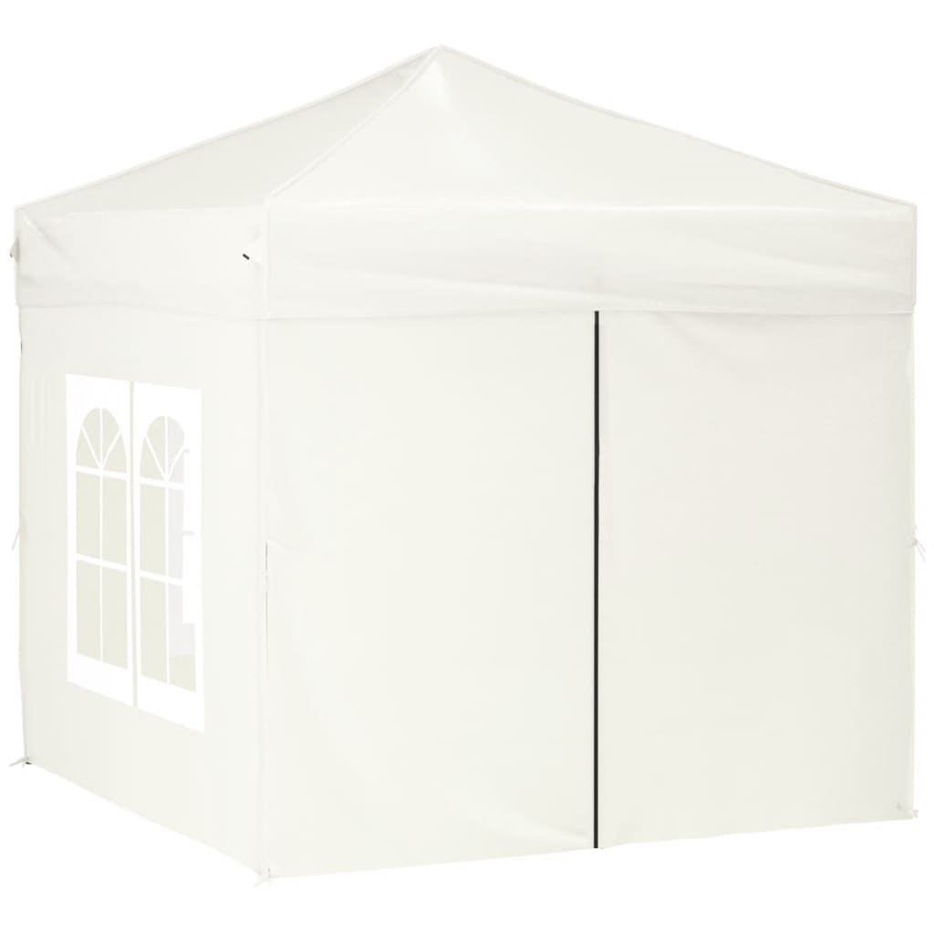 Vidaxl Partytent Foldable with side walls 2x2 m cream -colored