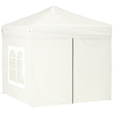 Vidaxl Partytent Foldable with side walls 2x2 m cream -colored