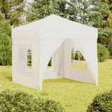 Vidaxl Partytent Foldable with side walls 2x2 m cream -colored