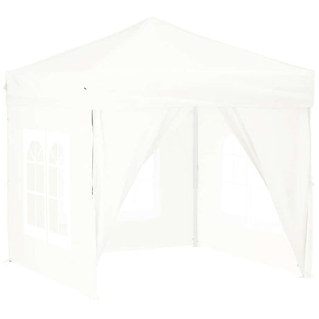 Vidaxl partytent inklapbaar met zijwanden 2x2 m wit