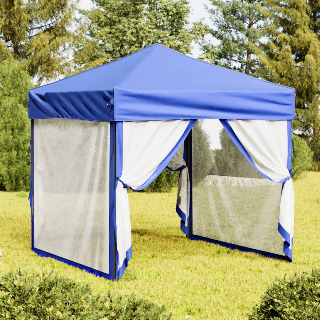 Vidaxl Partytent zložljivo s stranskimi stenami 2x2 m modra