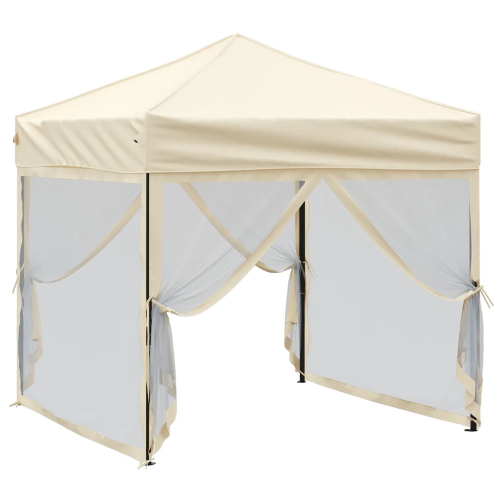 Vidaxl PartyTent skládací s bočními stěnami 2x2 m krémový