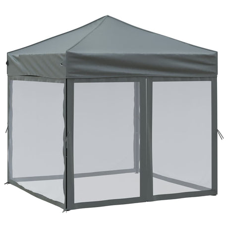 Vidaxl partytent inklapbaar met zijwanden 2x2 m antracietkleurig