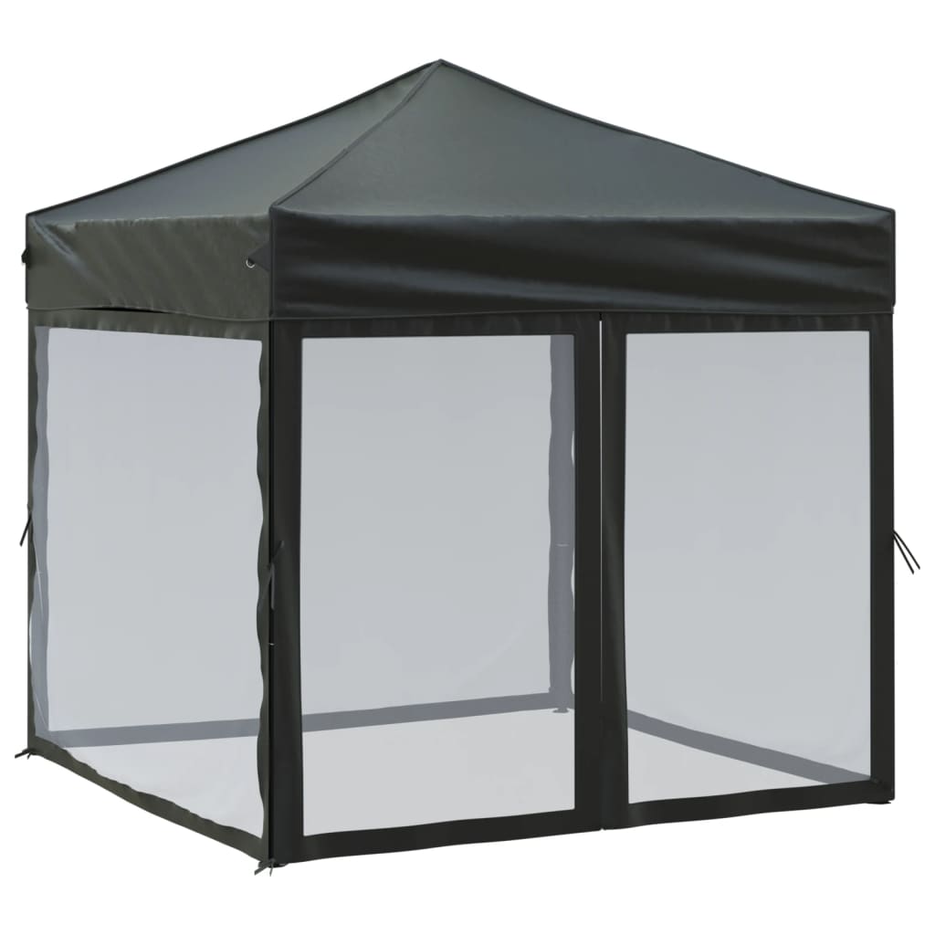 Vidaxl PartyTent sammenleggbar med sidevegger 2x2 m svart