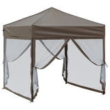 Vidaxl Partytent faltbar mit Seitenwänden 2x2 m Taupe