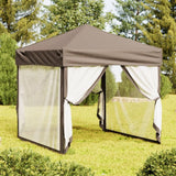 Vidaxl Partytent faltbar mit Seitenwänden 2x2 m Taupe