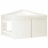 Vidaxl partytent inklapbaar met zijwanden 3x3 m crèmekleurig