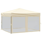 Vidaxl partytent inklapbaar met zijwanden 3x3 m crèmekleurig