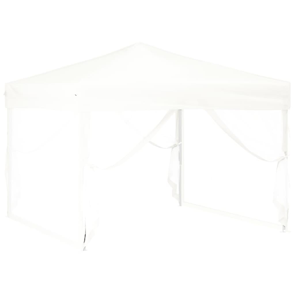 Vidaxl Partytent zložljivo s stranskimi stenami 3x3 m belo