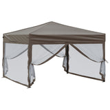 Vidaxl Partytent zložljivo s stranskimi stenami 3x3 m taupe