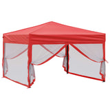 Vidaxl Partytent zložljivo s stranskimi stenami 3x3 m rdeče