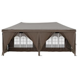 Vidaxl Partytent zložljivo s stranskimi stenami 3x6 m taupe