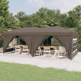 Vidaxl Partytent zložljivo s stranskimi stenami 3x6 m taupe