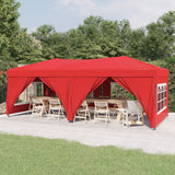 Vidaxl PartyTent pliable avec des parois latérales 3x6 m rouge