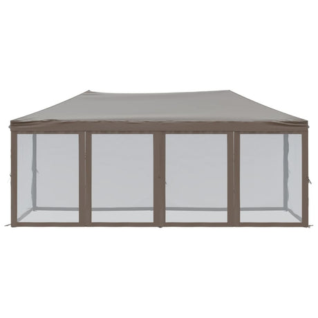Vidaxl partytent inklapbaar met zijwanden 3x6 m taupe