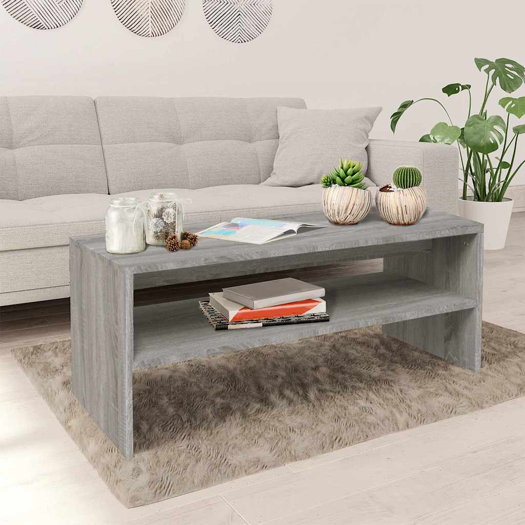 Vidaxl salontafel 100x40x40 cm bewerkt hout grijs sonoma eikenkleurig