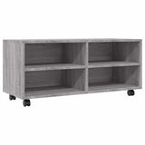 Vidaxl tv-meubel met wieltjes 90x35x35 cm bewerkt hout grijs sonoma