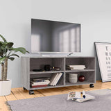 Vidaxl tv-meubel met wieltjes 90x35x35 cm bewerkt hout grijs sonoma