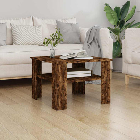 Vidaxl salontafel 60x60x42 cm bewerkt hout gerookt eikenkleurig