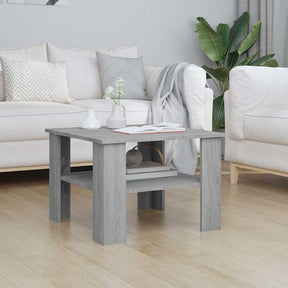 Vidaxl salontafel 60x60x42 cm bewerkt hout grijs sonoma eiken