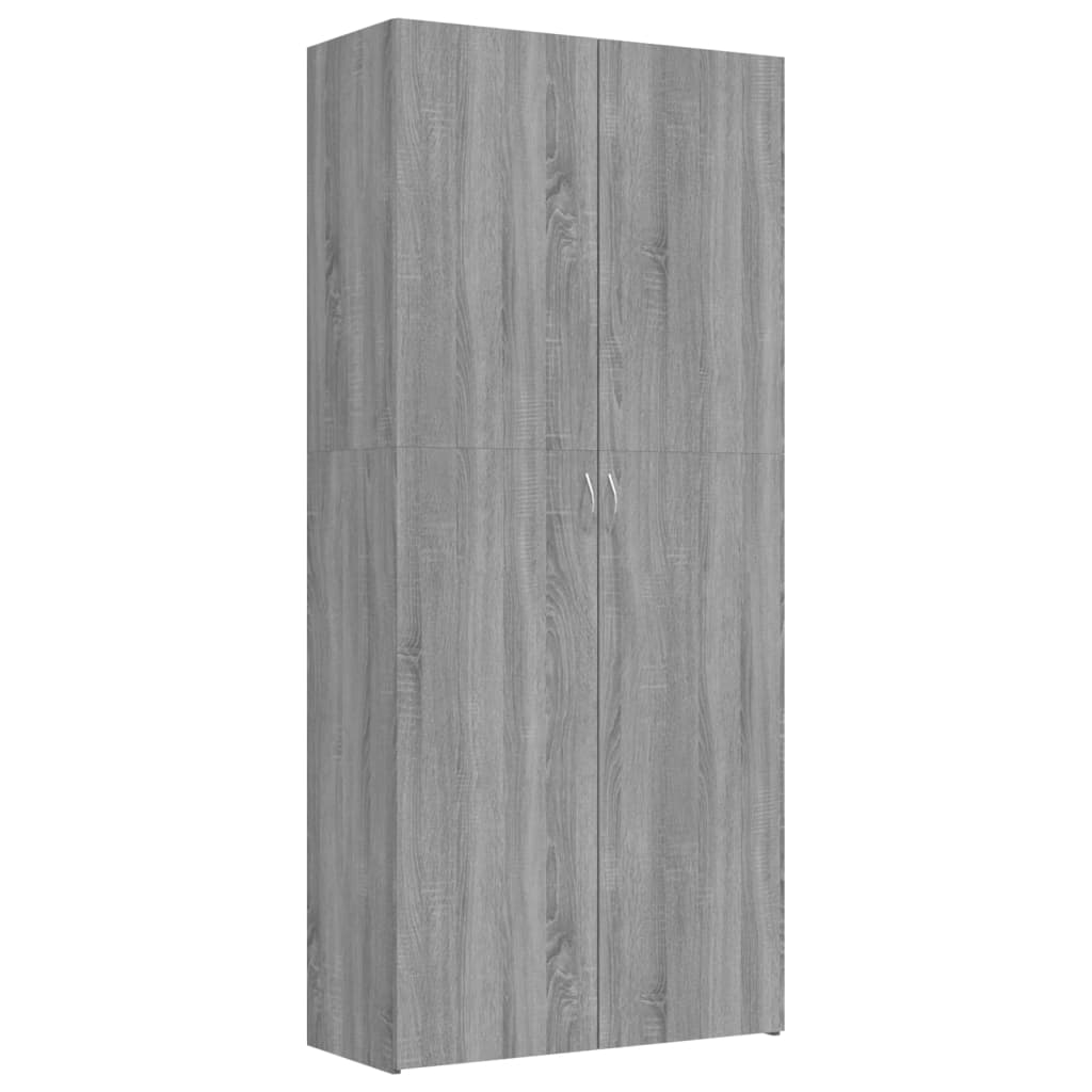 Gabinete de zapatos Vidaxl 80x35.5x180 cm de madera propiedad de Oak gris gris