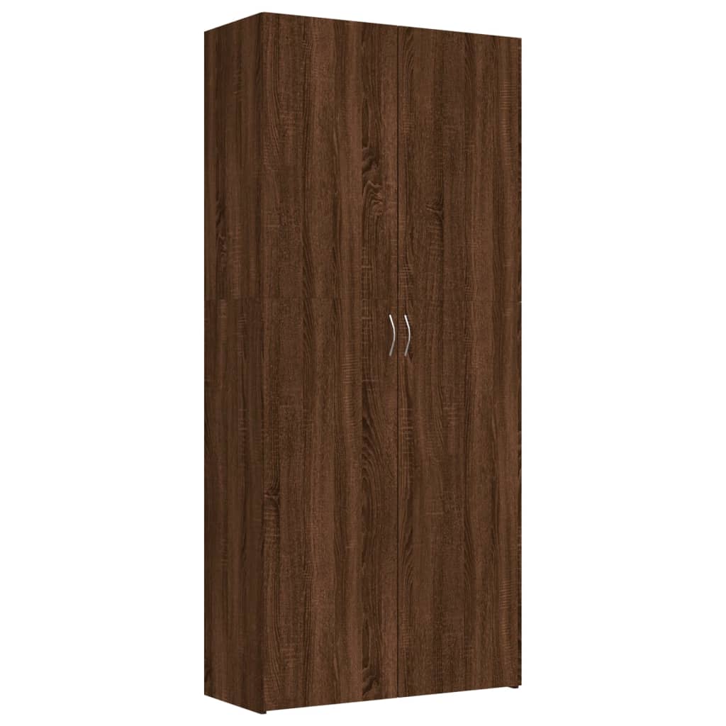 Vidaxl Shoe Cabinet 80x35.5x180 cm skåret træbrun eg farve