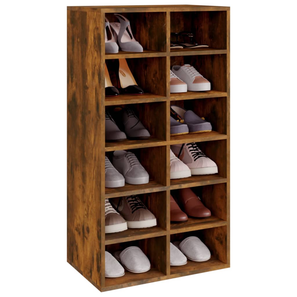 VidaXL shoe rack 54x34x100.5 cm processed wood smoked oak colored