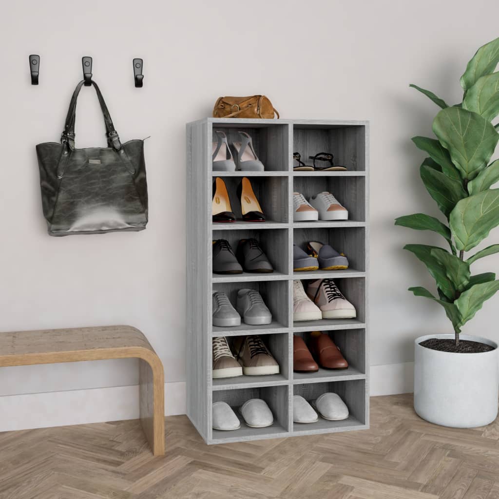 Vidaxl Shoe Rack 54x34x100.5 cm Color de roble de sonoma de madera procesada