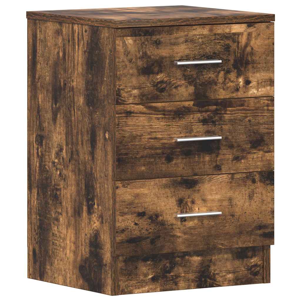 Vidaxl nachtkastje 38x35x56 cm bewerkt hout gerookt eikenkleurig