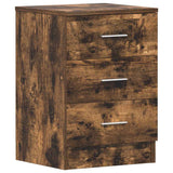 Vidaxl nachtkastje 38x35x56 cm bewerkt hout gerookt eikenkleurig