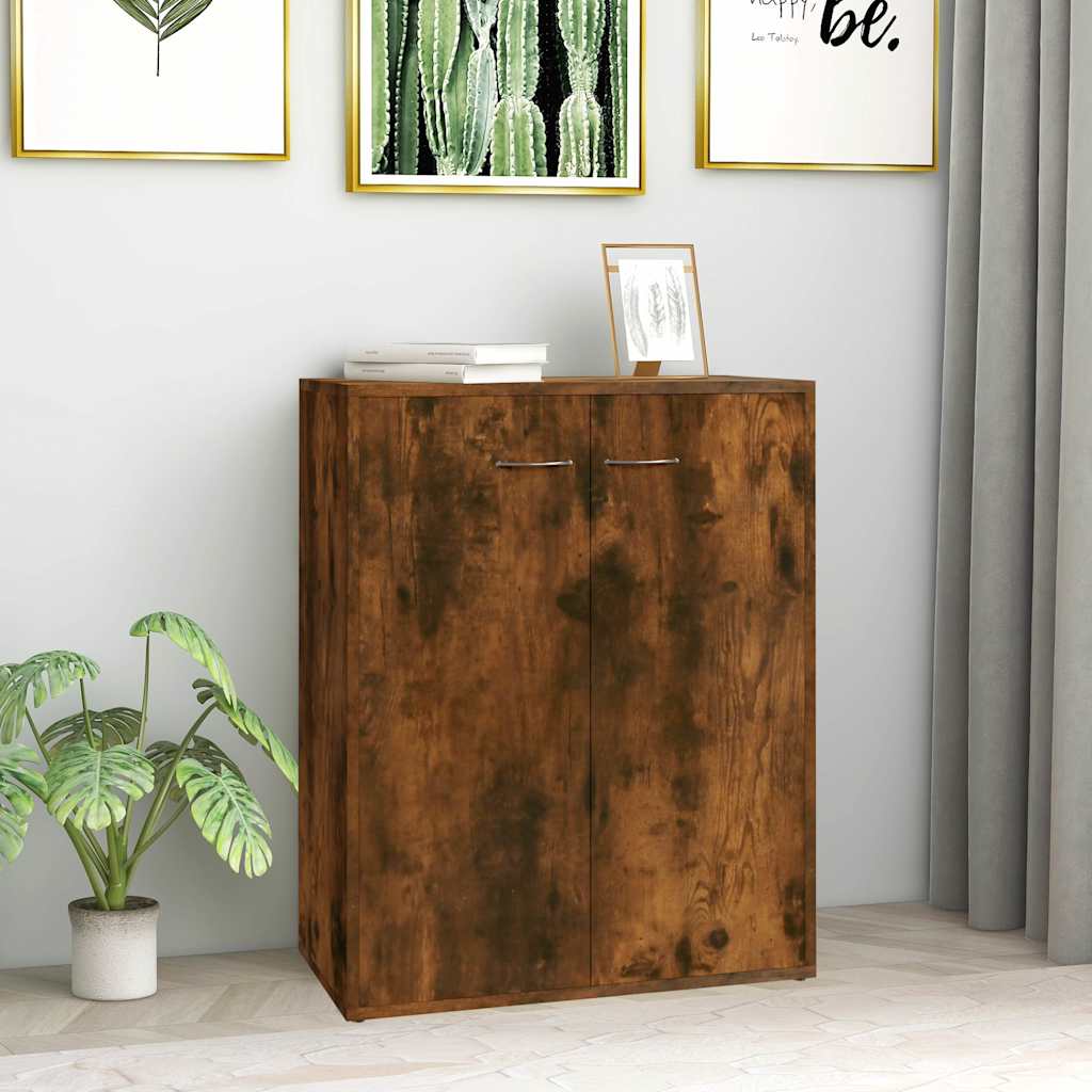Vidaxl dressoir 60x30x75 cm bewerkt hout gerookt eikenkleurig
