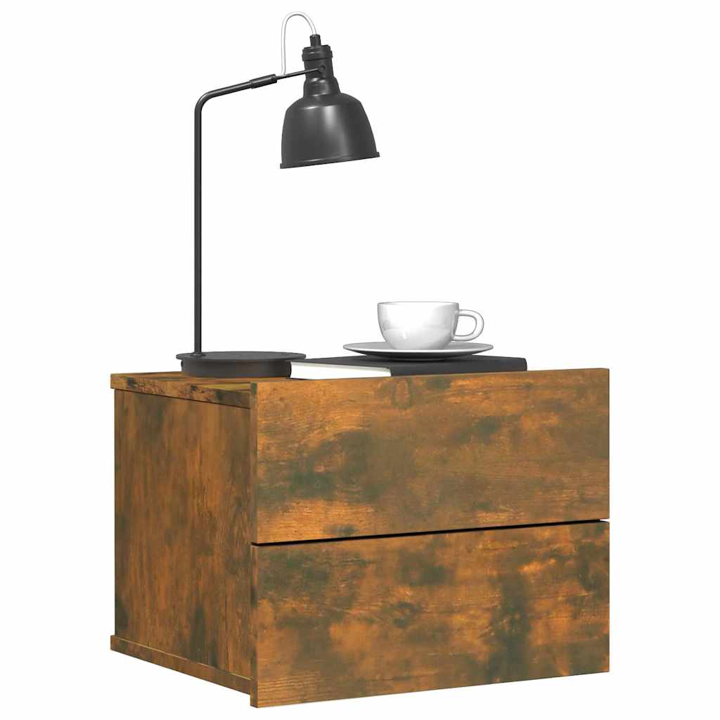 Vidaxl nachtkastje 40x30x30 cm bewerkt hout gerookt eikenkleurig