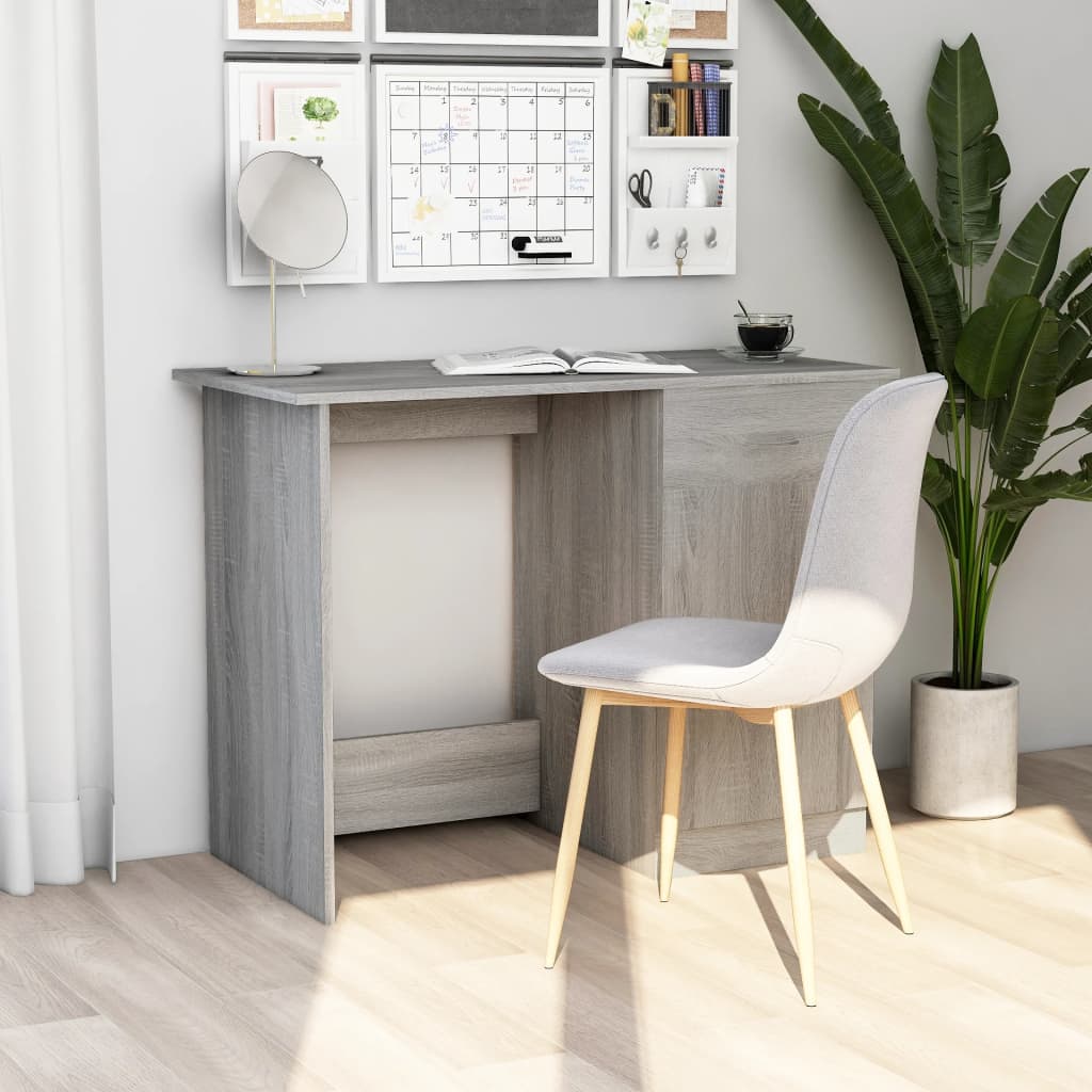 Vidaxl bureau 100x50x76 cm bewerkt hout grijs sonoma eikenkleurig