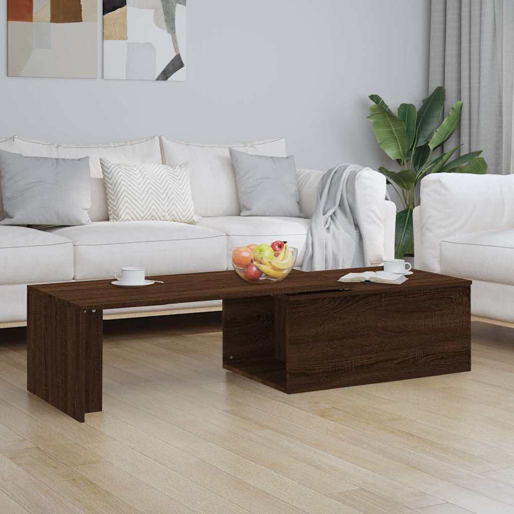 Vidaxl salontafel 150x50x35 cm bewerkt hout bruin eikenkleur