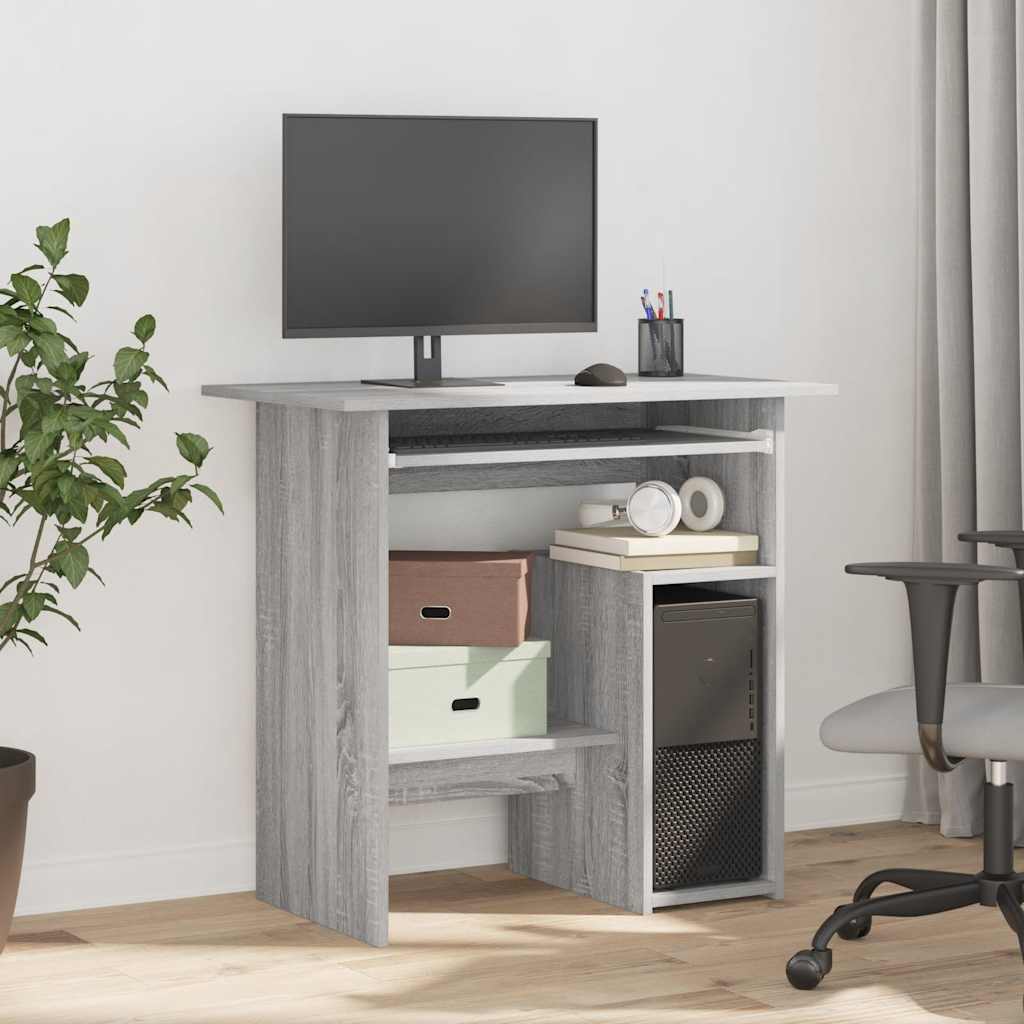 Vidaxl bureau 80x45x74 cm bewerkt hout grijs sonoma eikenkleurig